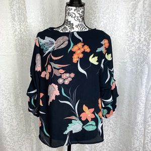 MONTEAU TUNIC FLORAL 3/4 SLEEVES